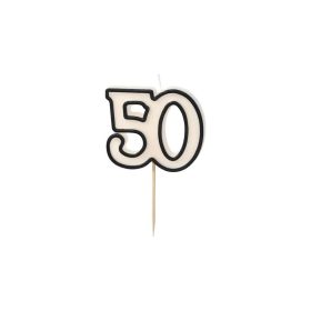 Számgyertya, 50, fekete-fehér