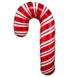 Óriás lufi 36" 91cm nyalóka, cukorka alakú, Piros csíkos, candy