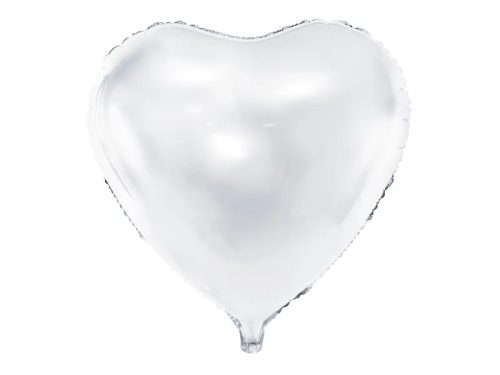 Egyszínű szív fólia lufi 24" 61cm fehér szív