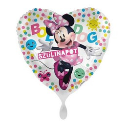 Szülinapi fólia lufi 17" 43cm Boldog szülinapot, Minnie Mouse