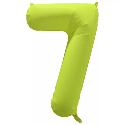 Számos lufi 34" 86cm óriás neon sárga szám, számjegy 7-es, 