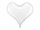 Egyszínű szív fólia lufi 29" 75cm fehér szív