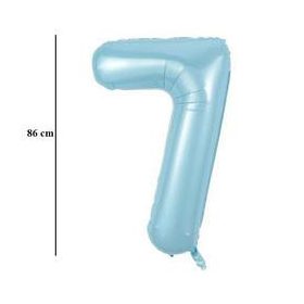 Számos lufi 34" 86cm óriás Világoskék szám 7-es