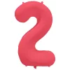 Számos lufi 34" 86cm óriás neon Piros (Rózsaszín) szám, számjegy 2-es, 