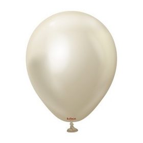   Króm 11" (28cm-es) Chrome, króm Latex léggömb, Fehér Arany