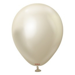 Króm 11" (28cm-es) Chrome, króm Latex léggömb, Fehér Arany