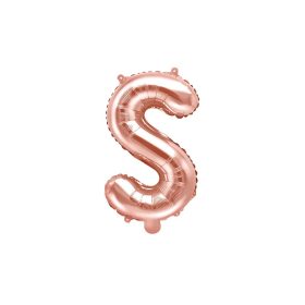   Betű lufi 14" 35cm rosegold fólia betű, S betű, levegővel tölthető