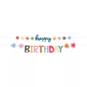 Happy Birthday füzér dekoráció, Starburst