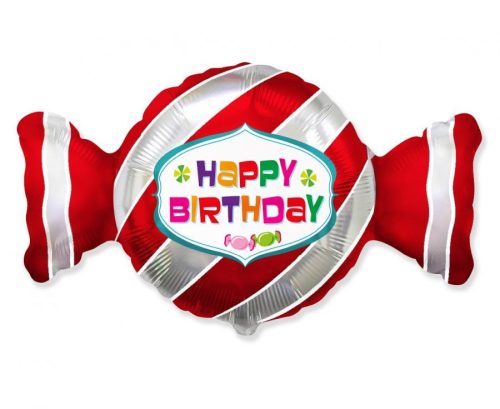 Óriás fólia lufi 36" 92cm cukorka, candy, Happy Birthday