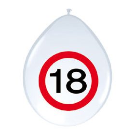   Szám, Számos latex lufi 11" 28cm 8db 18-as számmal, sebességkorlátozó