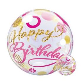 Szülinapi Bubbles lufi 22" 56cm  Happy Birthday