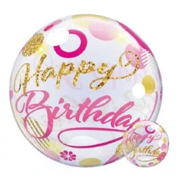 Szülinapi Bubbles lufi 22" 56cm  Happy Birthday
