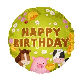 Szülinapi lufi 18" 45cm Happy Birthday, Farm