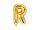Betű lufi 14" 35cm arany fólia betű, R betű, levegővel tölthető
