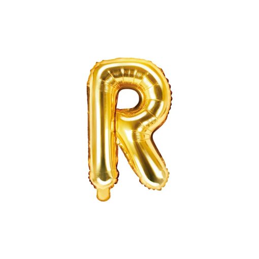 Betű lufi 16" 40cm arany fólia betű, R betű, levegővel tölthető