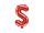 Betű lufi 14" 35cm piros fólia betű, S betű, levegővel tölthető