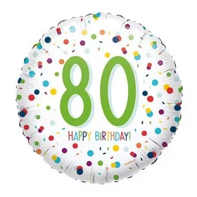   Szám, Számos lufi 18" 45cm - 80-as lufi, Happy Birthday 80