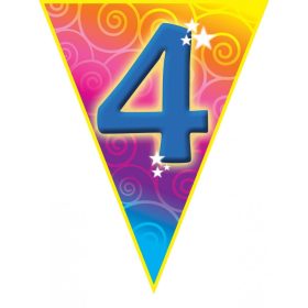 Zászlófüzér 4-es számmal, 5m,