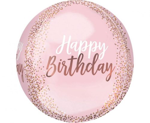 Fólia gömb lufi 16" 40cm Orbz, Happy Birthday