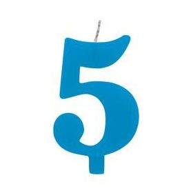 Számgyertya, csillagszórós, kék, 5-ös, 50925