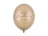 Szülinapi latex lufi 11" 28cm 6db Happy Birthday, Arany