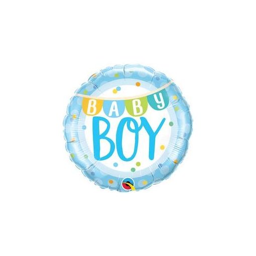 Fólia lufi babaszületésre 18" 45cm - Baby Boy, 85901, héliummal töltve