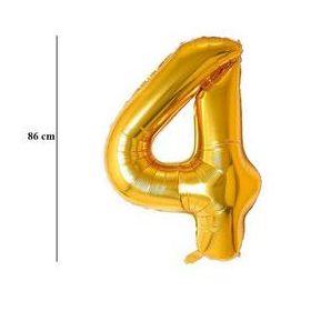   Számos lufi 34" 86cm óriás Arany szám, számjegy 4-es