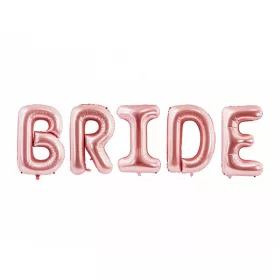   Óriás Fólia lufi felirat -BRIDE Rosegold, levegővel vagy Héliummal tölthető, 86cm-es betűk