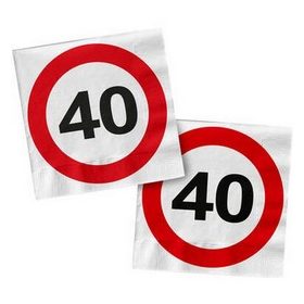   Szalvéta sebességkorlátozó számos 33x33cm 20db 40-es számmal, 28374