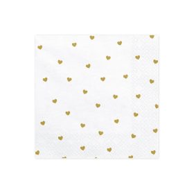 Szalvéta szív mintával, 20db