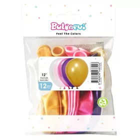   BALONEVI lufi, 12" 30cm, 12db/cs, Metallic Girl Assorted