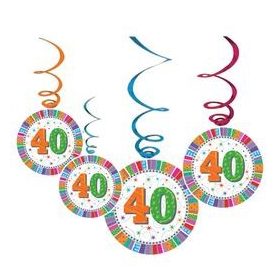 Függő dekoráció, 6db, Radiant, 40-es számmal, 20253