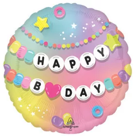 Szülinapi lufi 18" 45cm Happy Birthday