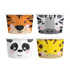 Fagyis pohár, 150ml, állatok, 4db