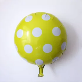 Kerek lufi 18" 45cm sárga, pöttyös, 