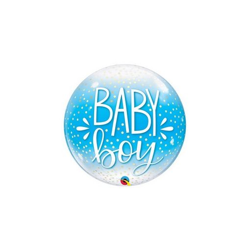 Mintás Bubbles lufi 22" 56cm Baby boy Héliummal töltve, 10040