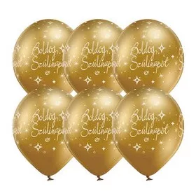   Szülinapi lufi 11" 28cm 6db Boldog születésnapot! Chrome Arany