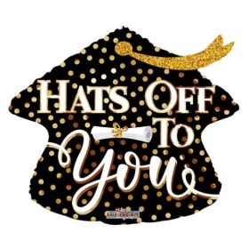 Ballagási fólia lufi 18" 45cm  Hats off to You!, NBW