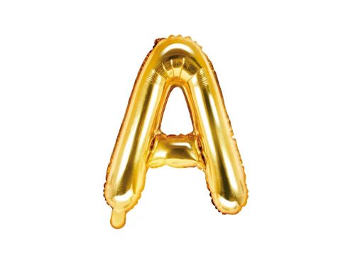 Betű lufi 14" 35cm arany fólia betű, A betű, levegővel tölthető