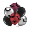 Halloween latex lufi 11" 28cm, 6db + 8db denevér dekor