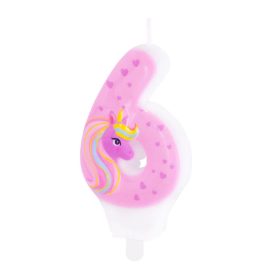 Számgyertya Unikornis 8cm 6-os