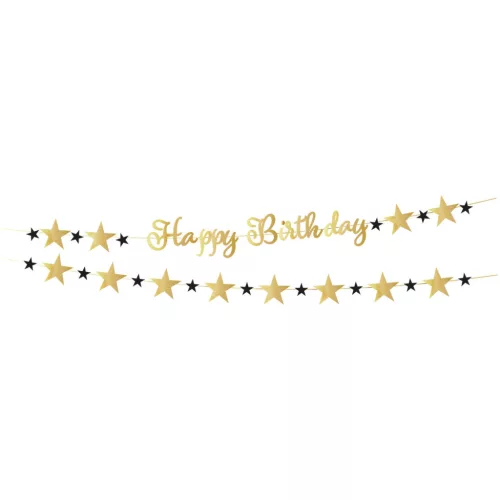 Betűfüzér Happy Birthday 2m, Arany