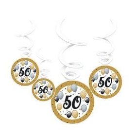 Függő dekoráció, 50-es, 6db, Elegáns, 23032