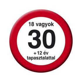   Kitűző számos, Sebességkorlátozó számmal, 30-as, 33770