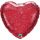 Glitteres szív fólia lufi 18" 45cm piros szív