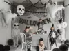 Halloween, csontváz fólia lufi, talpas, csak levegővel tölthető