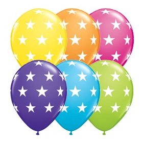 Mintás latex lufi 11" 28cm 6db csillagos, 18077