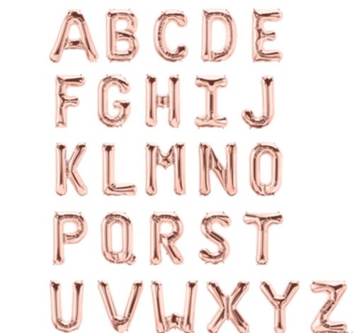 Betű lufi 32" 80cm Rosegold fólia betű, A betű, levegővel tölthető