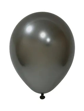 BALONEVI Latex lufi, 12" 30cm, 50db/cs, Krom Space Gray, Króm Szürke