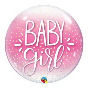 Mintás Bubbles lufi 22" 56cm Baby girl